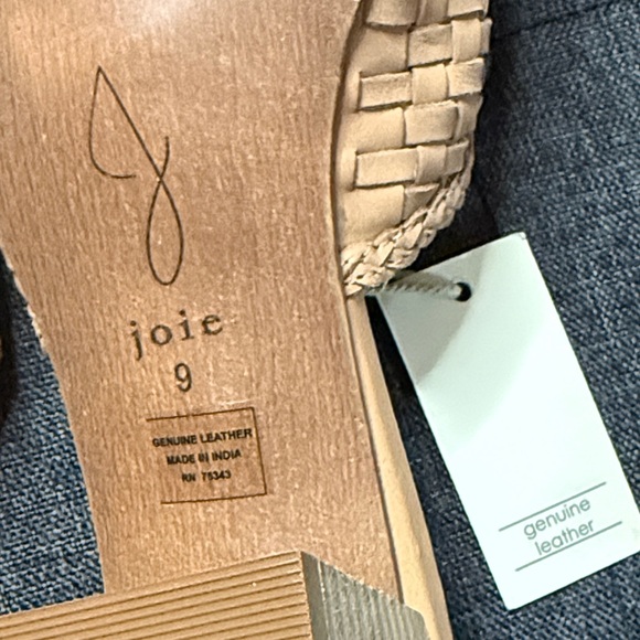 Joie Tan Genuine Leather Woven Block Heel Sandals - Picture 8 of 10